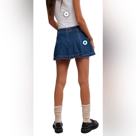 NWT we the free people Madison Ave denim mini skirt sz 31 wandering eyes 29 30 - Picture 4 of 5